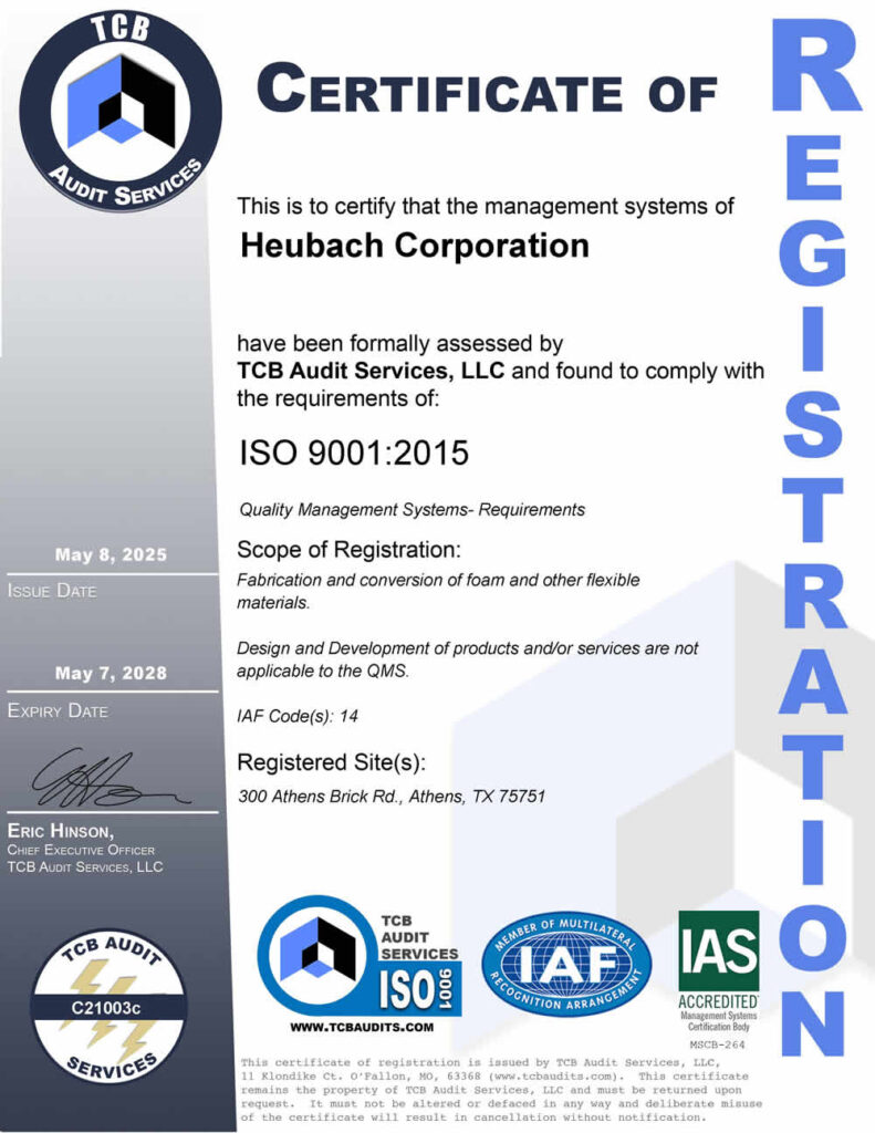 Heubach ISO 9001 Certification Rev3
